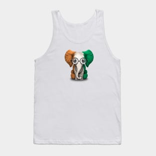 Baby Elephant with Glasses and Ivory Coast Flag Tank Top